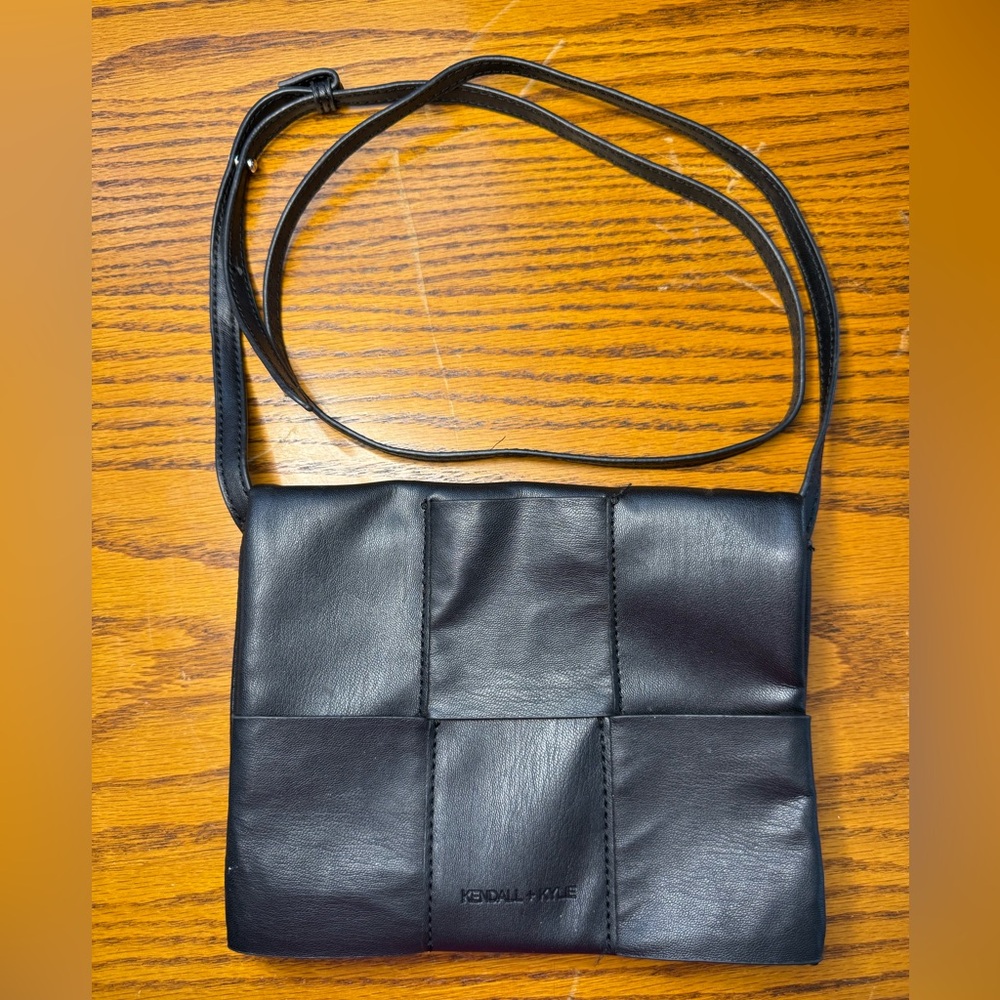 Kendall & Kylie Black Leather Shoulder Bag